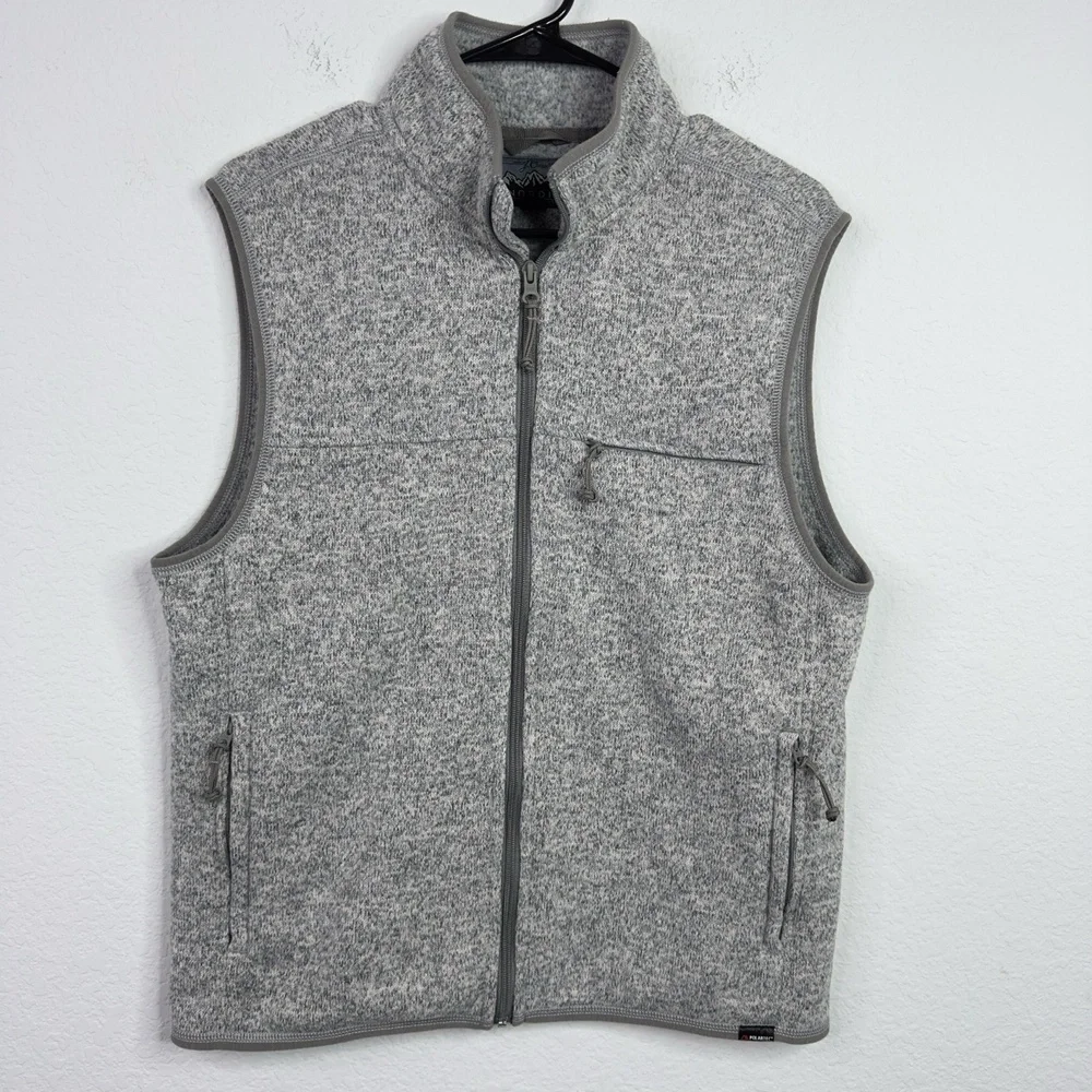J.Crew Nordic Vest Men L Grey Polartec Fleece Outdoor Hiking Gorpcore Athleisure